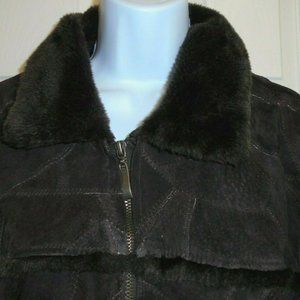 Women's Leather Jacket Brown Suede Genuine Leather